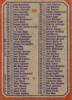 1973 Topps #68 - Card #68 - Back 1973 Topps #68 - Card #68 - Back