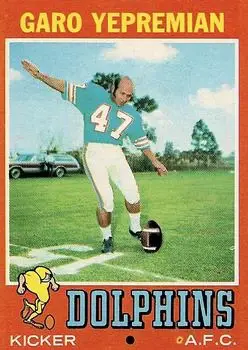1971 Topps #121 - Garo Yepremian - Miami Dolphins