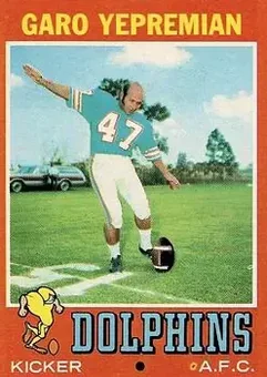 1971 Topps #121 - Garo Yepremian - Miami Dolphins