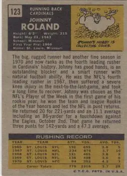 1971 Topps #123 - Johnny Roland - St. Louis Cardinals
