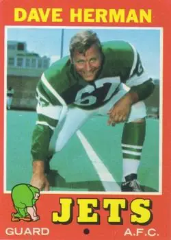 1971 Topps #124 - Dave Herman - New York Jets