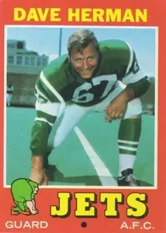 1971 Topps #124 - Dave Herman - New York Jets
