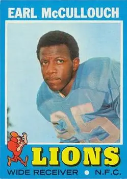 1971 Topps #127 - Earl McCullouch - Detroit Lions - Front