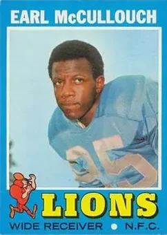1971 Topps #127 - Earl McCullouch - Detroit Lions 1971 Topps #127 - Earl McCullouch - Detroit Lions