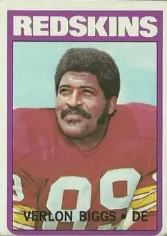 1972 Topps #72 - Verlon Biggs - Washington Redskins