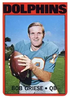 1972 Topps #80 - Bob Griese - Miami Dolphins 1972 Topps #80 - Bob Griese - Miami Dolphins
