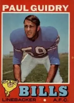 1971 Topps #138 - Paul Guidry - Buffalo Bills