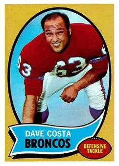 1970 Topps #122 - Dave Costa - Denver Broncos 1970 Topps #122 - Dave Costa - Denver Broncos