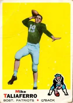 1969 Topps #241 - Mike Taliaferro - Boston Patriots