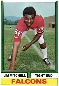 1974 Topps #107 - Jim Mitchell - Atlanta Falcons