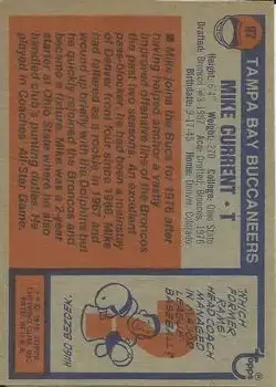 1976 Topps #97 - Mike Current - Tampa Bay Buccaneers - Back 1976 Topps #97 - Mike Current - Tampa Bay Buccaneers - Back