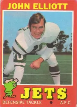1971 Topps #153 - John Elliott - New York Jets - Front