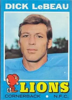 1971 Topps #154 - Dick LeBeau - Detroit Lions - Front