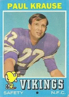 1971 Topps #158 - Paul Krause - Minnesota Vikings