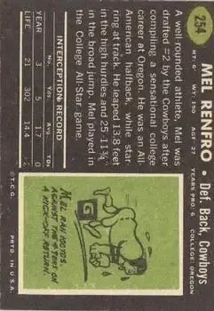 1969 Topps #254 - Mel Renfro - Dallas Cowboys 1969 Topps #254 - Mel Renfro - Dallas Cowboys