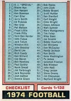 1974 Topps #117 - Card #117