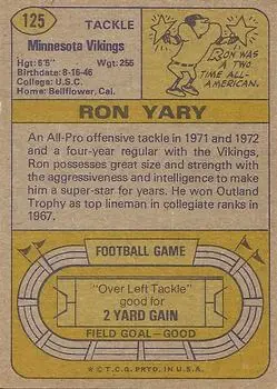 1974 Topps #125 - Ron Yary - Minnesota Vikings