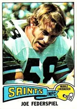 1975 Topps #107 - Joe Federspiel - New Orleans Saints