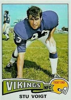 1975 Topps #113 - Stu Voigt - Minnesota Vikings - Front