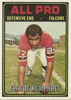 1974 Topps #136 - Claude Humphrey - Atlanta Falcons - Front