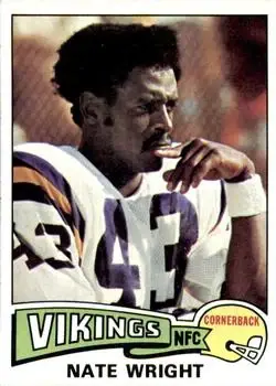 1975 Topps #130 - Nate Wright - Minnesota Vikings