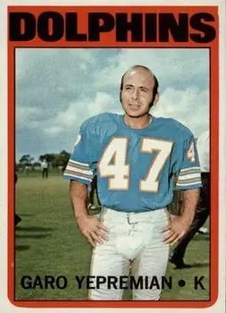 1972 Topps #115 - Garo Yepremian - Miami Dolphins