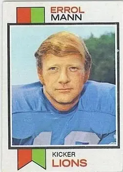 1973 Topps #117 - Errol Mann - Detroit Lions