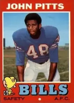 1971 Topps #163 - John Pitts - Buffalo Bills
