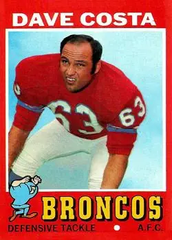 1971 Topps #164 - Dave Costa - Denver Broncos