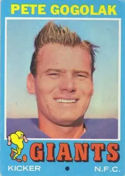 1971 Topps #167 - Pete Gogolak - New York Giants - Front 1971 Topps #167 - Pete Gogolak - New York Giants - Front