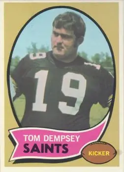 1970 Topps #140 - Tom Dempsey - New Orleans Saints