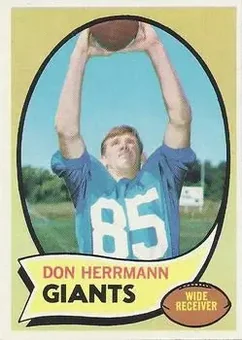 1970 Topps #153 - Don Herrmann - New York Giants 1970 Topps #153 - Don Herrmann - New York Giants
