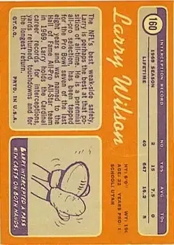 1970 Topps #160 - Larry Wilson - St. Louis Cardinals