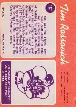 1970 Topps #167 - Tim Rossovich - Philadelphia Eagles 1970 Topps #167 - Tim Rossovich - Philadelphia Eagles