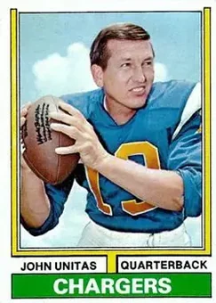 1974 Topps #150 - John Unitas - San Diego Chargers
