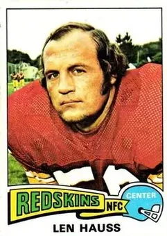 1975 Topps #134 - Len Hauss - Washington Redskins 1975 Topps #134 - Len Hauss - Washington Redskins