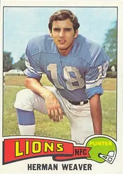 1975 Topps #146 - Herman Weaver - Detroit Lions