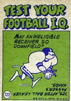 1972 Topps #123 - Bo Scott - Cleveland Browns - Back