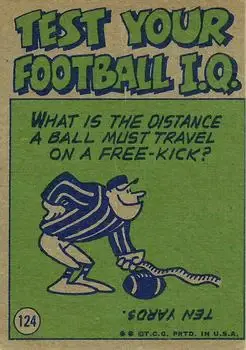 1972 Topps #124 - John Brodie - San Francisco 49ers - Back 1972 Topps #124 - John Brodie - San Francisco 49ers - Back