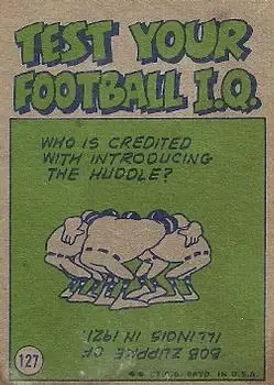 1972 Topps #127 - Bubba Smith - Baltimore Colts - Back