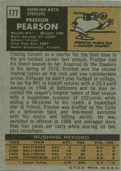 1971 Topps #177 - Preston Pearson - Pittsburgh Steelers