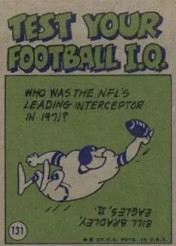 1972 Topps #131 - Tom Matte - Baltimore Colts