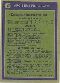 1972 Topps #133 - Card #133 - Back 1972 Topps #133 - Card #133 - Back