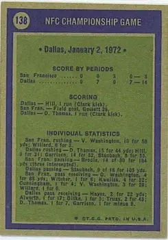 1972 Topps #138 - Card #138 - Back 1972 Topps #138 - Card #138 - Back