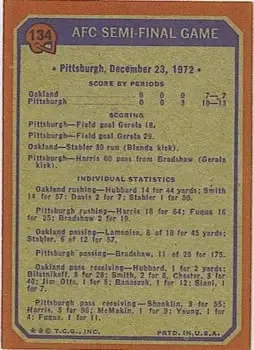 1973 Topps #134 - Card #134 - Back 1973 Topps #134 - Card #134 - Back