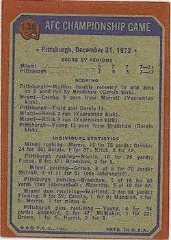 1973 Topps #138 - Card #138 - Back