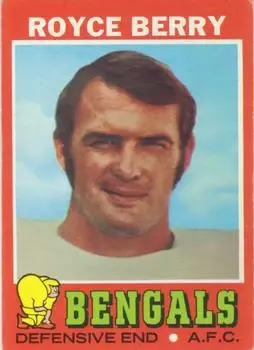 1971 Topps #182 - Royce Berry - Cincinnati Bengals