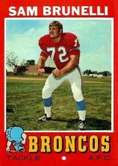 1971 Topps #185 - Sam Brunelli - Denver Broncos