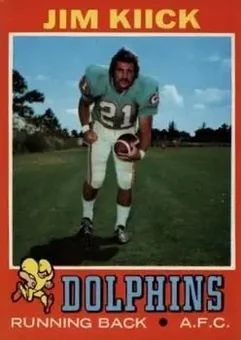 1971 Topps #186 - Jim Kiick - Miami Dolphins