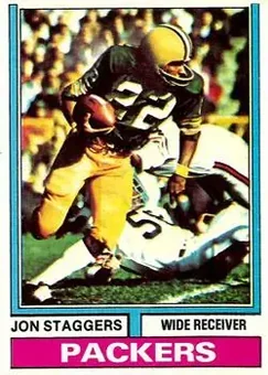 1974 Topps #162 - Jon Staggers - Green Bay Packers